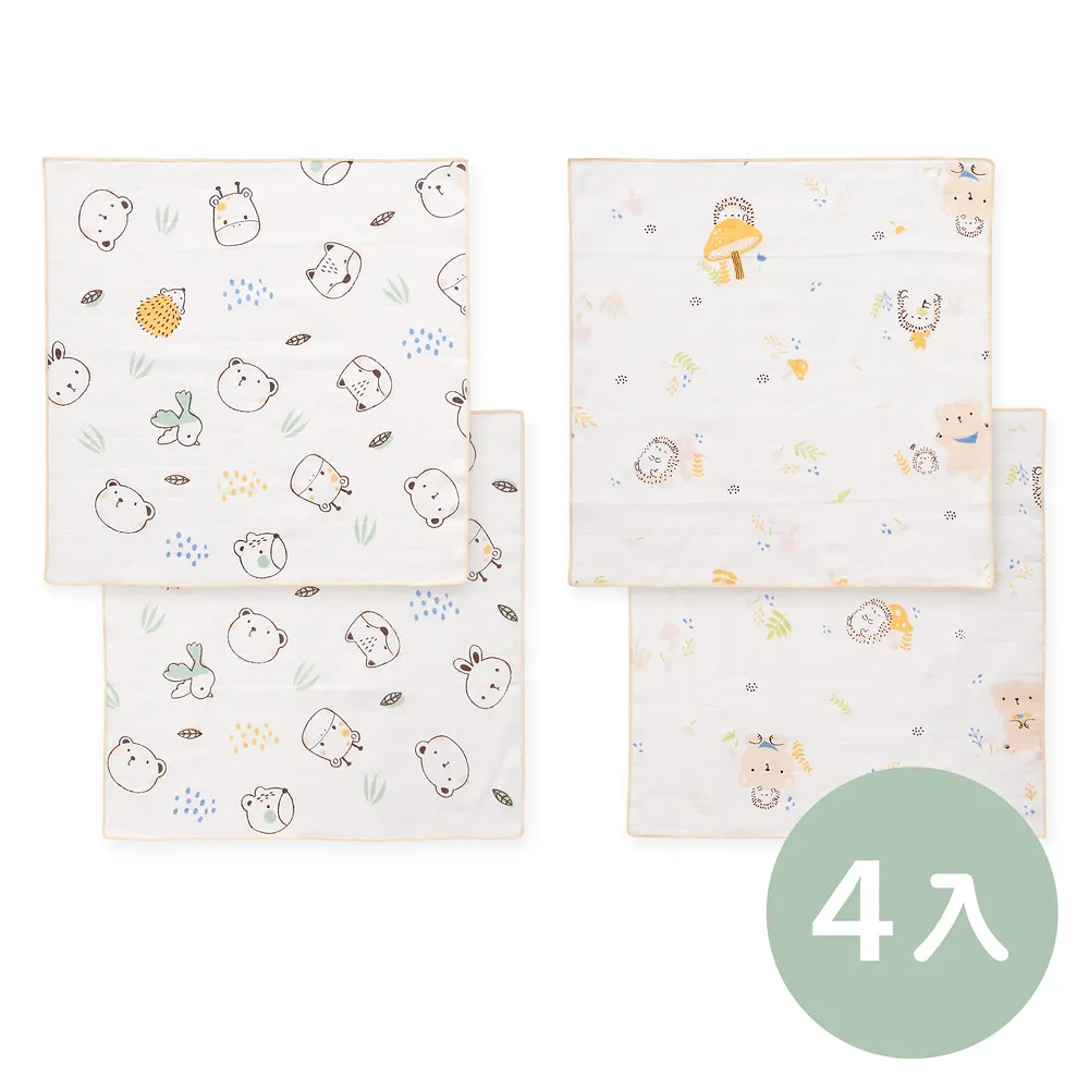 【奇哥】Chic a Bon 天絲紗布手帕 30x30cm x4+可愛動物手帕夾 x1(手帕夾4款任選) 歷史價格詳細信息