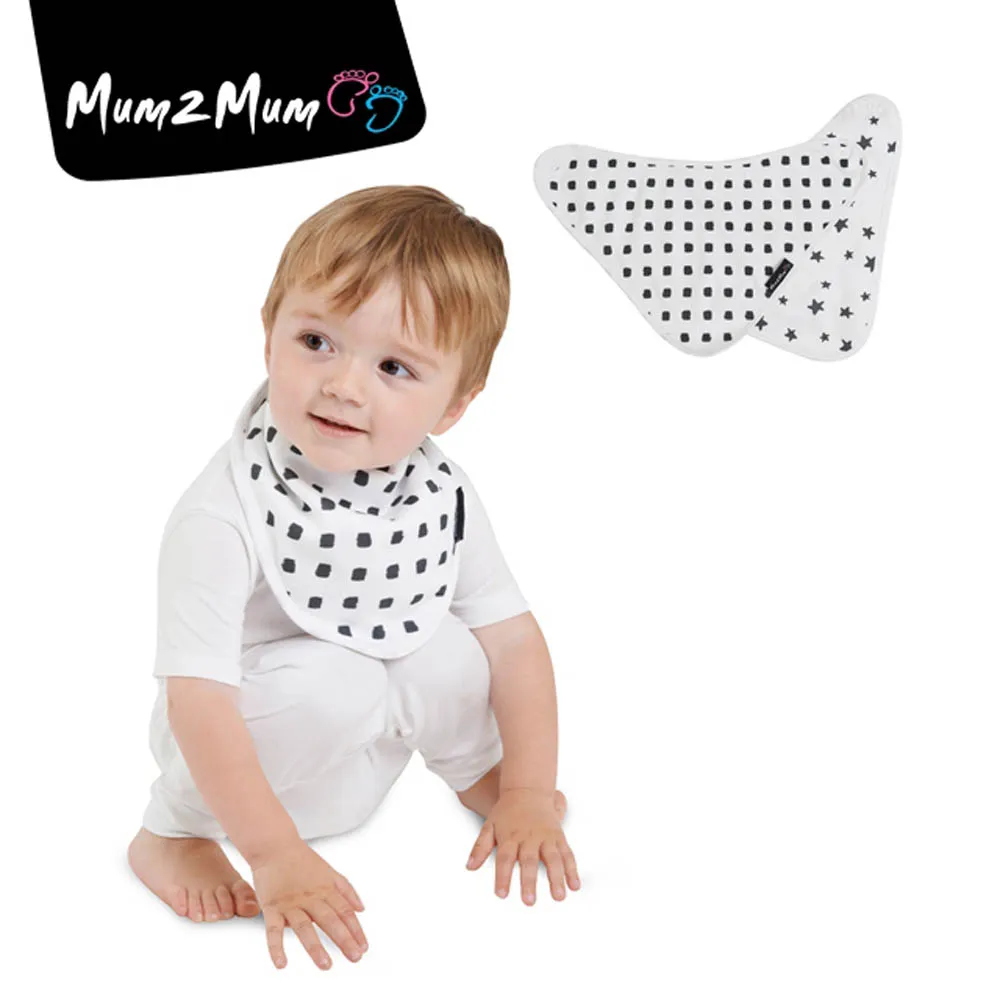 Mum 2 Mum　雙面竹纖維棉機能口水巾圍兜-水彩方塊/星星 價格比較,價格查詢,歷史價格詳細信息