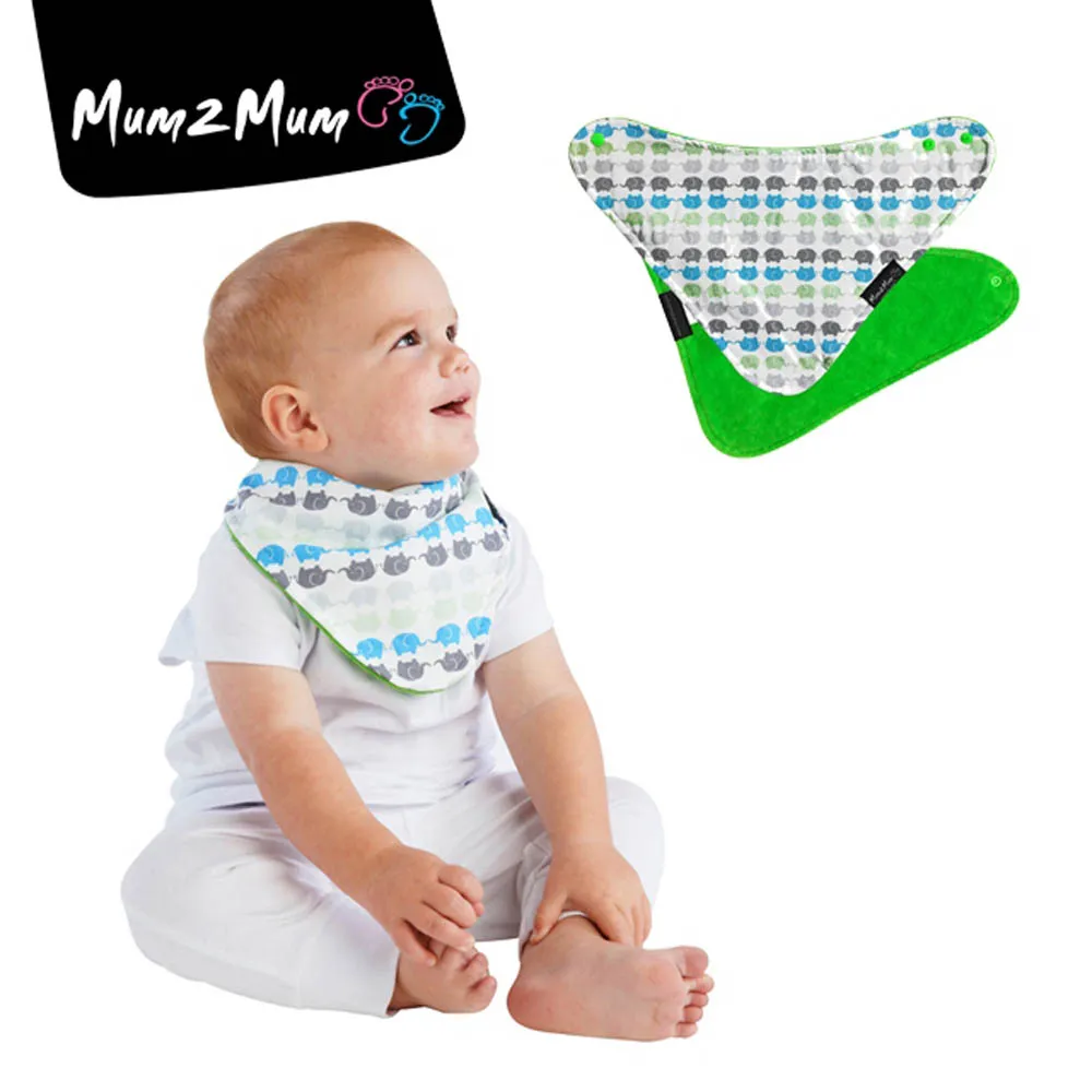 Mum 2 Mum　雙面竹纖維棉機能口水巾圍兜-水彩方塊/星星 歷史價格詳細信息