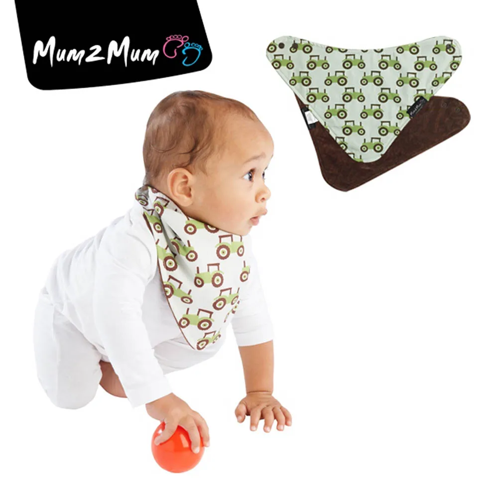 Mum 2 Mum　雙面竹纖維棉機能口水巾圍兜-水彩方塊/星星 歷史價格詳細信息