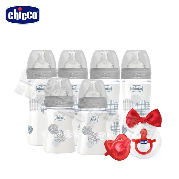 【chicco】防脹氣玻璃奶瓶4大2小(自然率性)+奶嘴-2入 歷史價格詳細信息