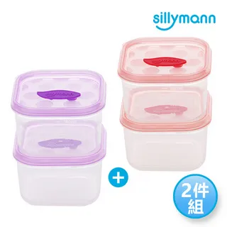 【韓國sillymann】100%鉑金矽膠寶寶外出保鮮副食品盒2件組(保鮮盒180ml*2入/盒+副食品盒50ml-6格*1) 歷史價格詳細信息