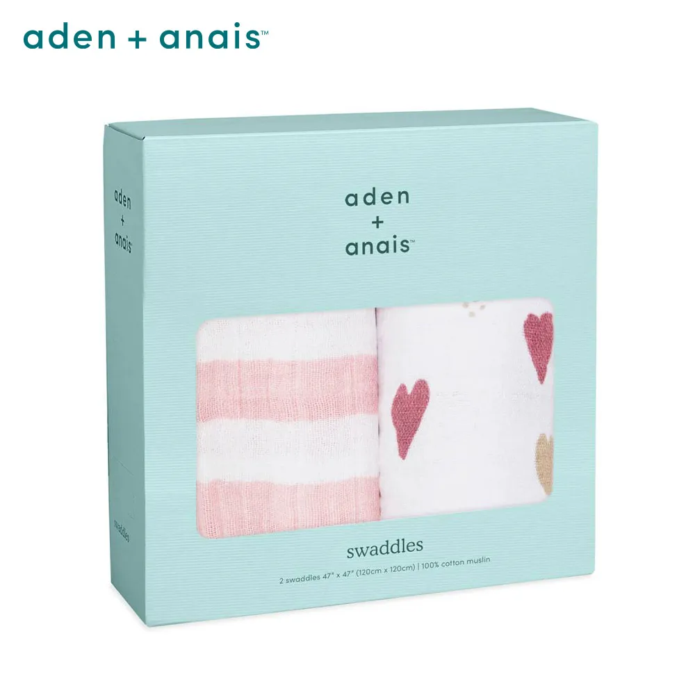 【Aden&Anais】經典多功能包巾2入/愛心點點 歷史價格詳細信息