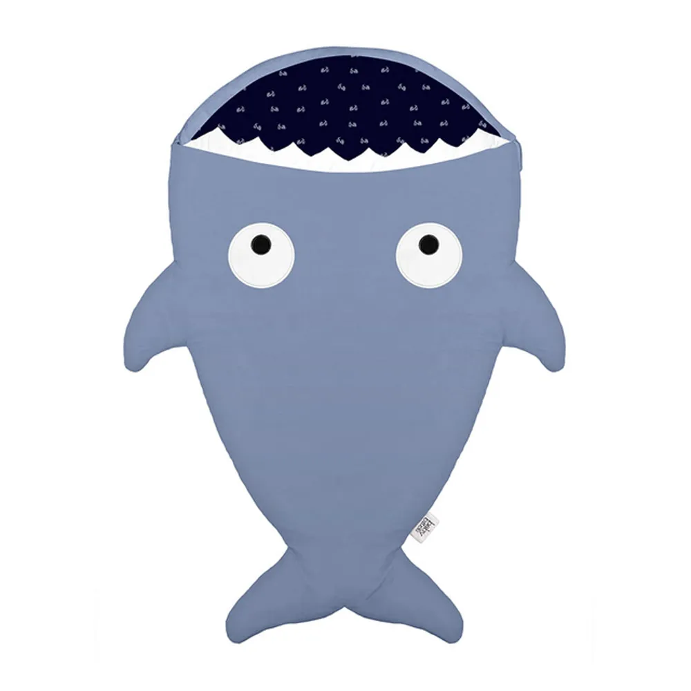 【西班牙製】鯊魚咬一口《輕量版》BabyBites 100% 純棉手作嬰兒/幼兒睡袋|防踢被|包巾 牽牛花藍 歷史價格詳細信息