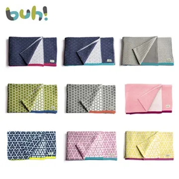 西班牙 BUHKIDS 針織羊毛嬰幼兒毯-碧藍灰[免運費] 歷史價格詳細信息