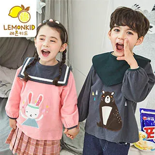 檸檬寶寶Lemonkid★糖果色晚安貓頭鷹長袖反穿罩衣畫畫衣 歷史價格詳細信息