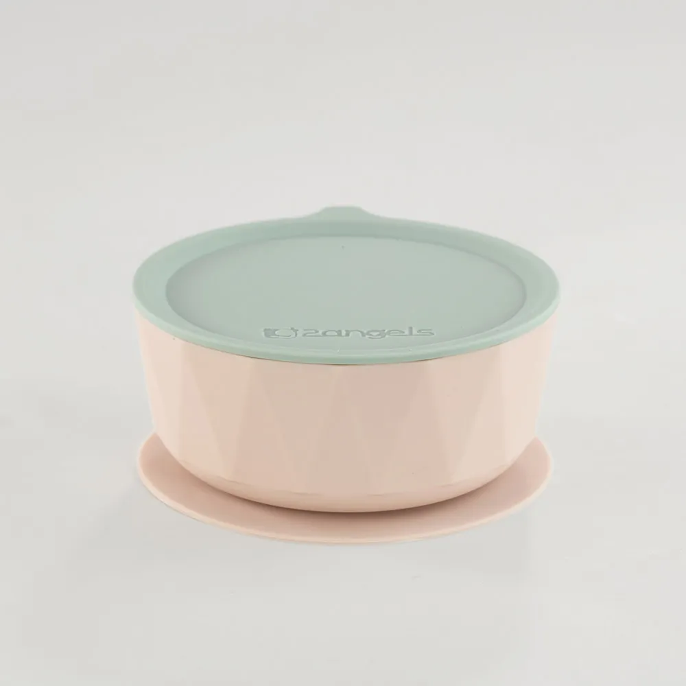 【2angels】矽膠鑽石吸盤學習碗+矽膠餵食湯匙2支(學齡前孩童副食品學習餐具 幼兒寶寶吸盤防漏餐碗) 歷史價格詳細信息