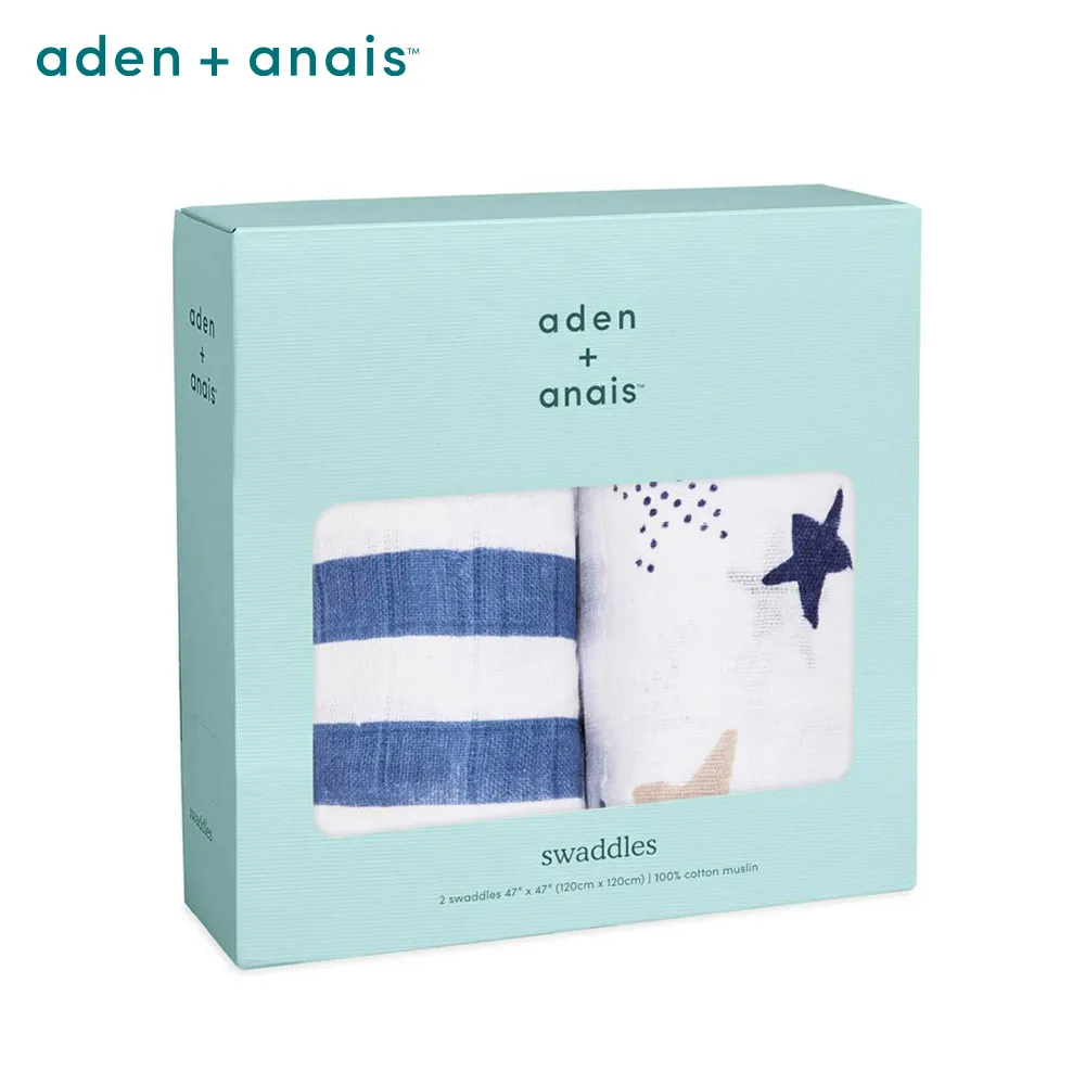 【Aden&Anais】經典多功能包巾2入/灰藍星星 歷史價格詳細信息