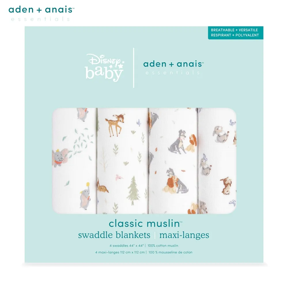 aden+anais 迪士尼 經典多功能包巾4入 112x112cm (多款可選)｜蝦幣10倍送【甜蜜家族】 歷史價格詳細信息