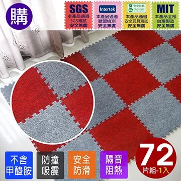 磨毛巧拼地墊-8入(藍色+紅色/72片) 歷史價格詳細信息