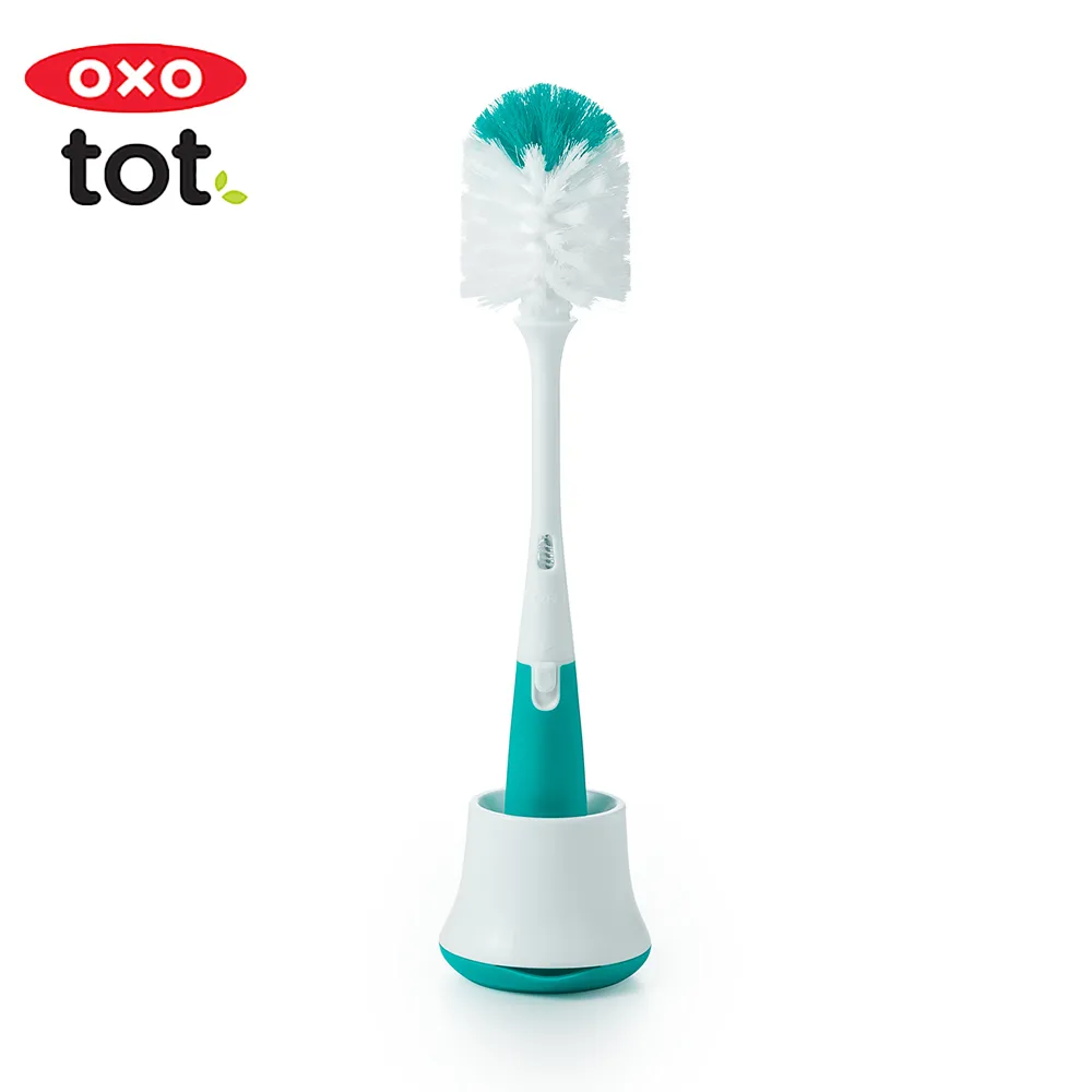 【OXO】tot 瓶罐清潔兩用刷(附底座) - 靚藍綠 《泡泡生活》嬰幼兒用品 嬰幼兒清潔 奶瓶清潔刷 歷史價格詳細信息