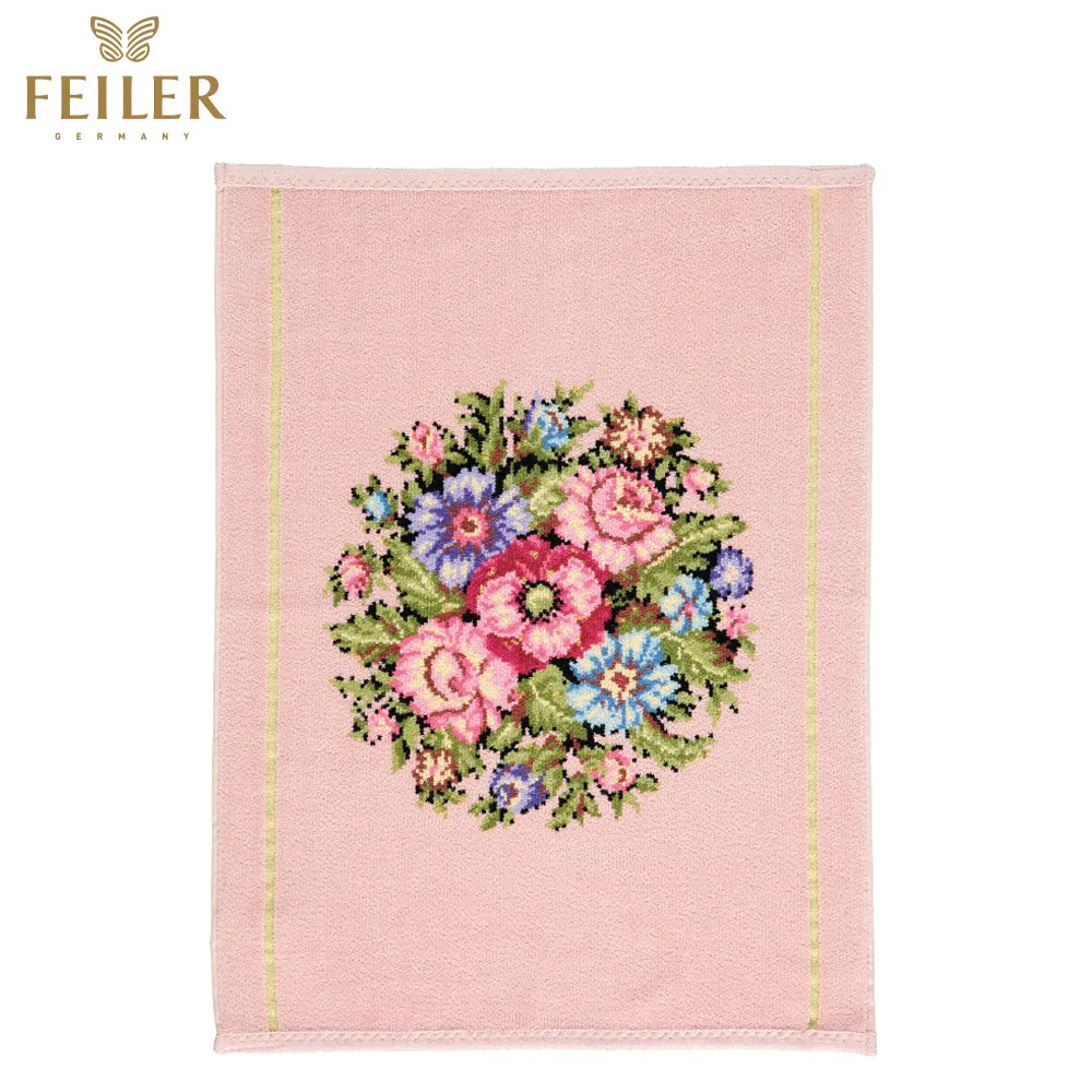 【Feiler】粉紅小花方巾(25x25)青 歷史價格詳細信息
