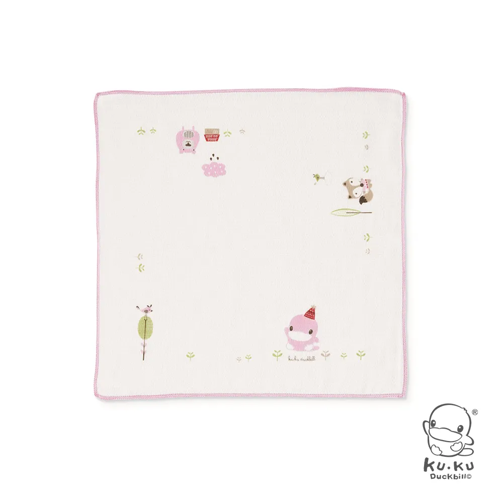 酷咕鴨狐狸熊單印緹花紗布手帕3入-粉 歷史價格詳細信息