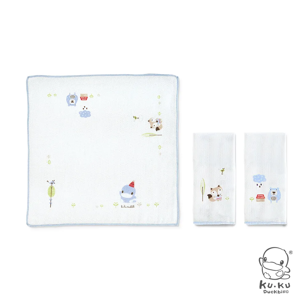 酷咕鴨狐狸熊單印緹花紗布手帕3入-粉 歷史價格詳細信息