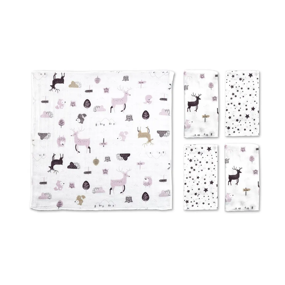 酷咕鴨北歐迷境森林紗 布手帕5入(藍星森林/粉彩森林) 歷史價格詳細信息