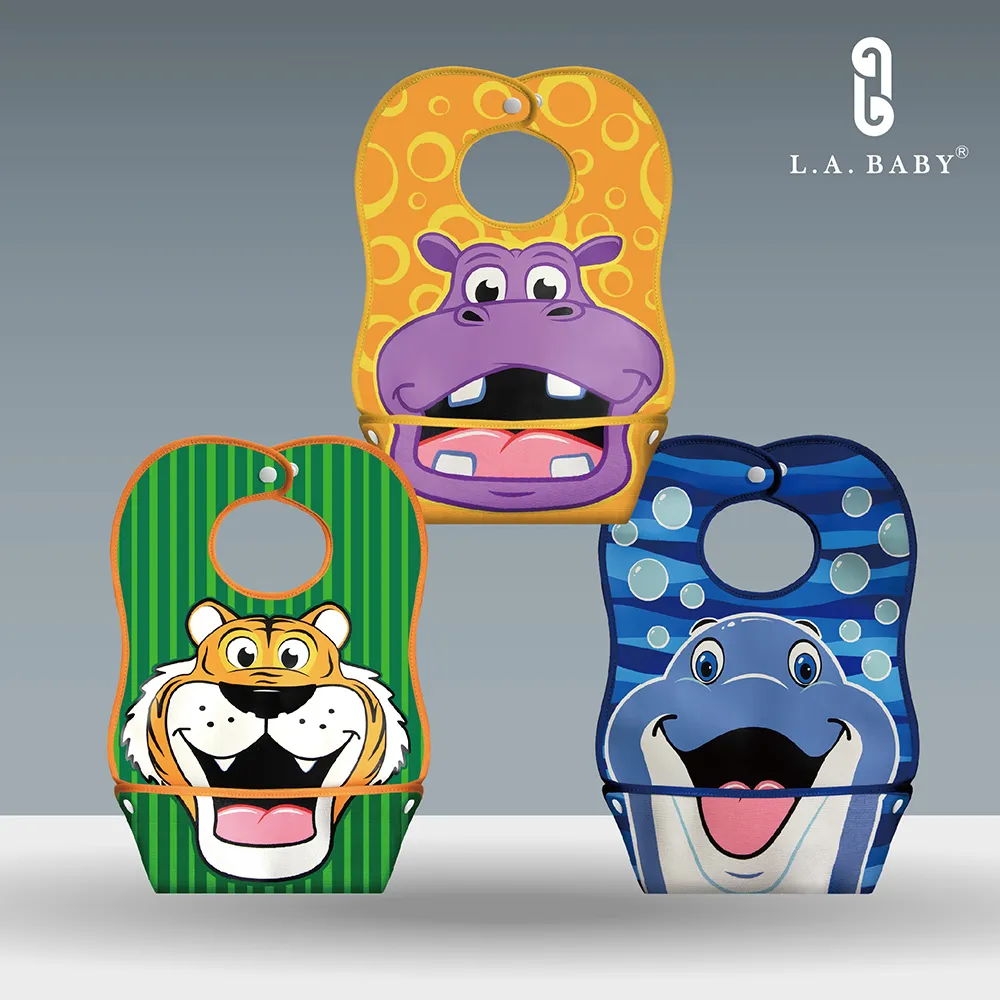 【L.A. Baby】防水立體寬口袋動物圍兜(多款可選) 歷史價格詳細信息