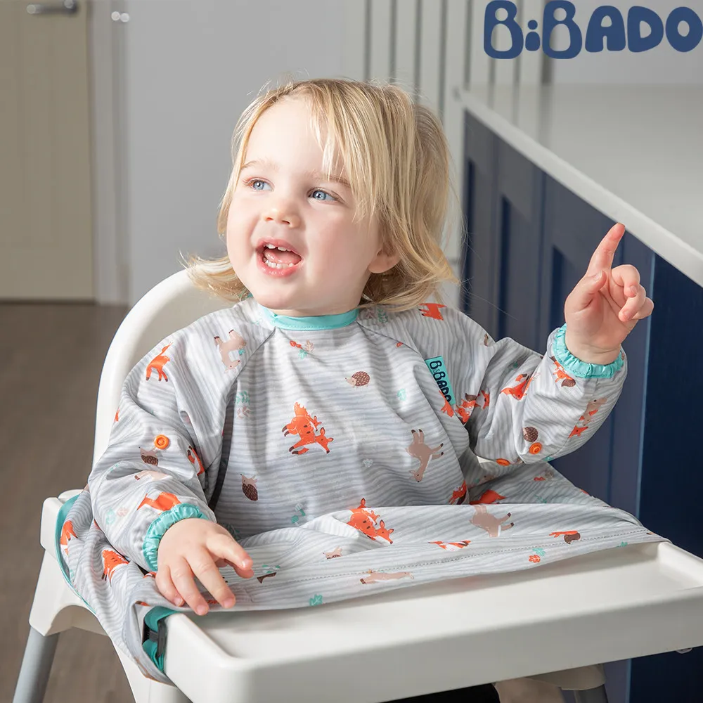 【英國BiBADO】短袖 防髒防水圍兜 副食品階段用(多款可選/兒童畫畫衣/可搭配學習餐具) 歷史價格詳細信息
