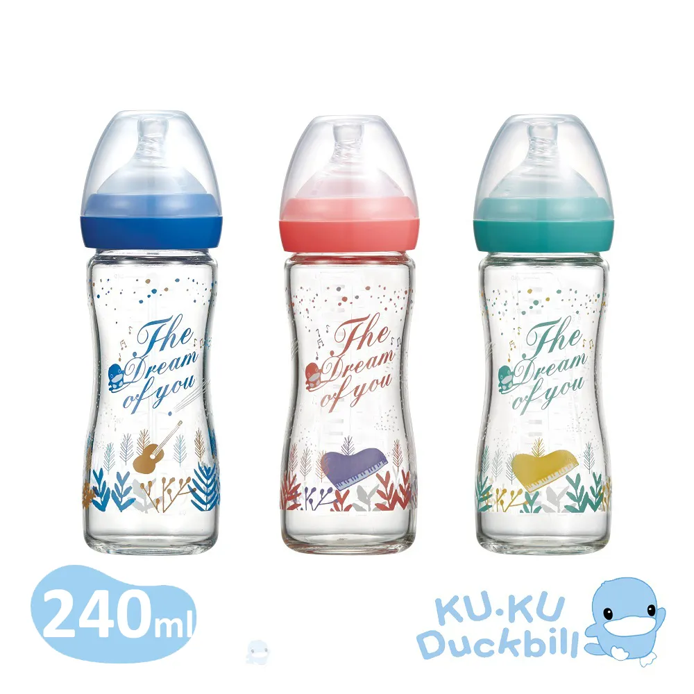 酷咕鴨夢想樂章寬口玻璃奶瓶150ml三入組(月光藍/早春粉/原野綠) 歷史價格詳細信息