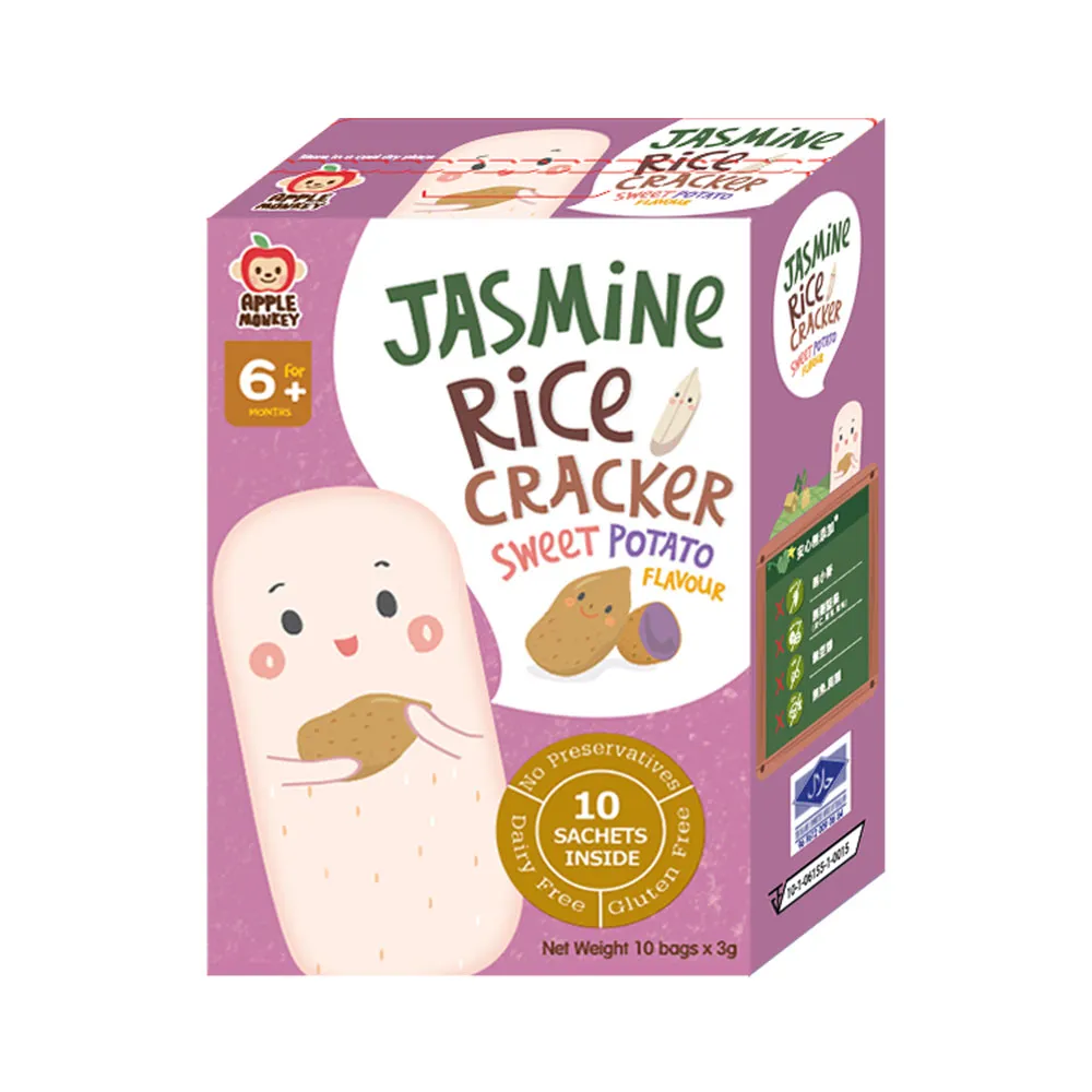 【泰國Apple Monkey】茉莉香米米餅(30g/盒) 寶寶米餅 手指餅乾 幼兒點心 歷史價格詳細信息
