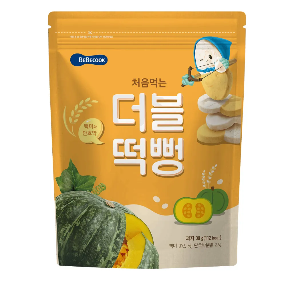 韓國 【Bebecook】 寶膳 嬰幼兒雙色初食綿綿米餅-白米南瓜(30g) (2入組) 歷史價格詳細信息