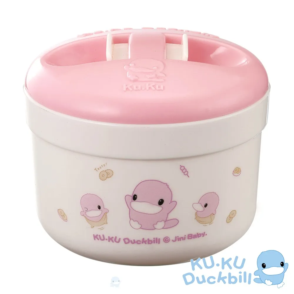 KU.KU 酷咕鴨密封式兩用粉撲盒5345，卡榫壓扣設計，方便媽媽單手使用*小小樂園* 歷史價格詳細信息