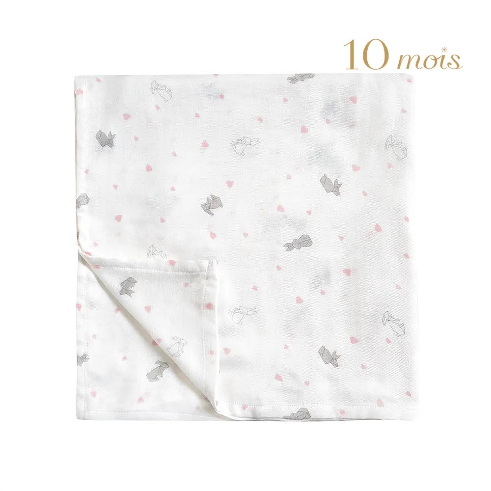 【10mois】竹纖維多功能紗布包巾(愛心幾何兔) 歷史價格詳細信息