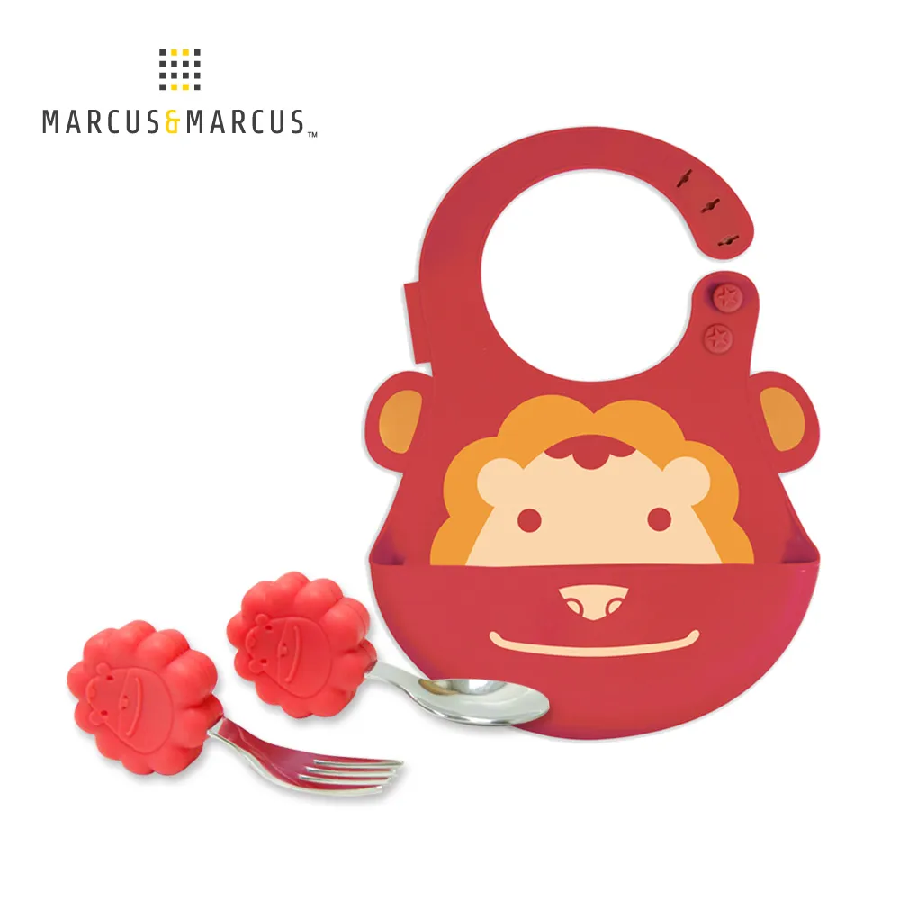 MARCUS＆MARCUS　大口吃飯學習餐具組(圍兜+握握叉匙) -紫鯨魚 歷史價格詳細信息