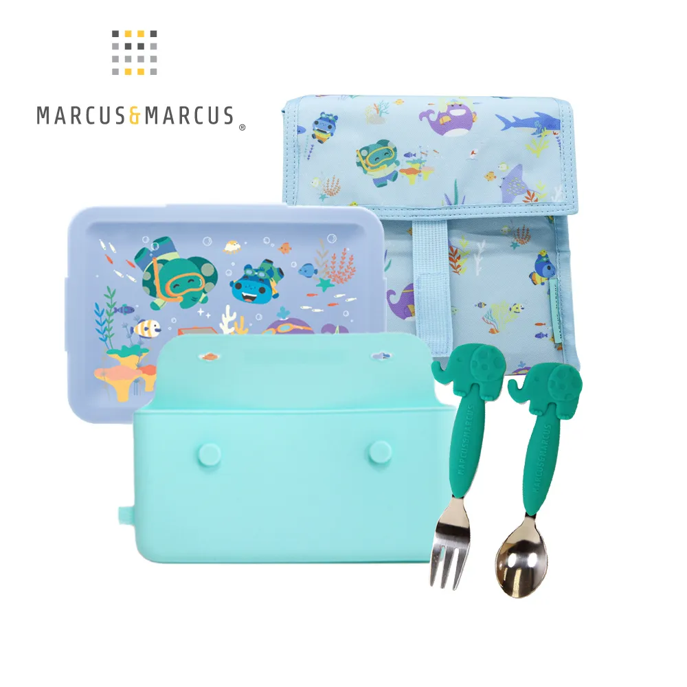 MARCUS＆MARCUS　輕巧餐盒保溫袋2入組(餐盒+餐袋)-藍 歷史價格詳細信息