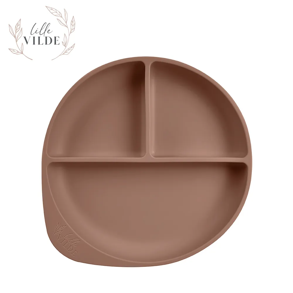 By Lille Vilde 矽膠分隔餐盤 學習餐具 兒童餐具 兒童餐盤-咖啡 歷史價格詳細信息