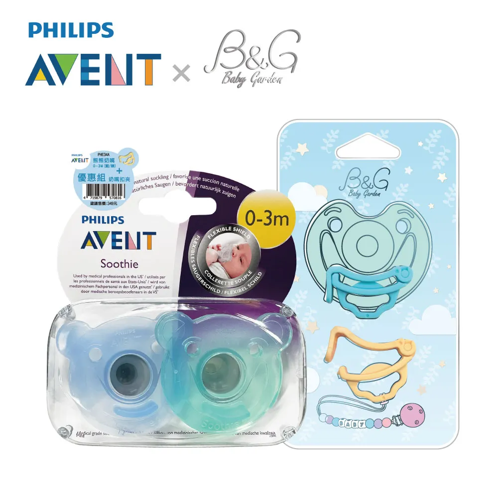 PHILIPS AVENT-熊熊香草Soothie矽膠安撫奶嘴 0~3M 藍綠/紫粉 歷史價格詳細信息