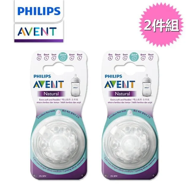 【PHILIPS AVENT】親乳感防脹氣奶嘴 雙入組 可調速3M+ 兩件組 SCF655 歷史價格詳細信息