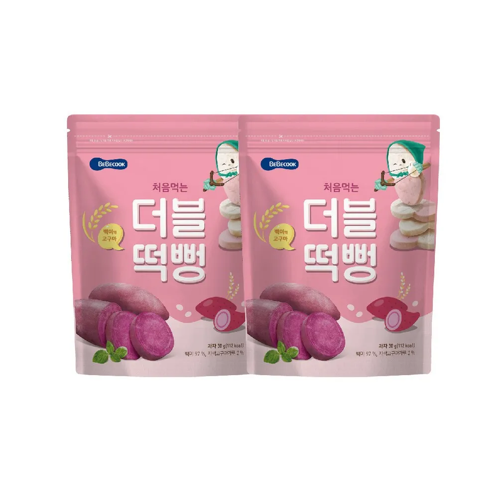 韓國 【Bebecook】 寶膳 嬰幼兒雙色初食綿綿米餅-白米南瓜(30g) (2入組) 歷史價格詳細信息