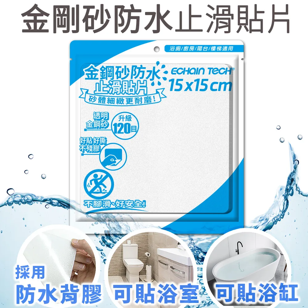 Echain Tech 熊掌 金鋼砂防滑貼片25X25公分 (1包6片)-全透明(止滑貼片/浴室貼/磁磚貼) 歷史價格詳細信息