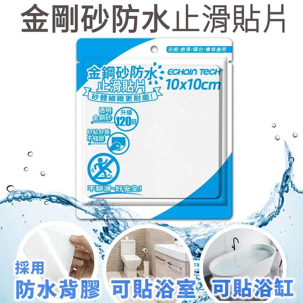 Echain Tech 熊掌 金鋼砂防滑貼片25X25公分 (1包6片)-全透明(止滑貼片/浴室貼/磁磚貼) 歷史價格詳細信息