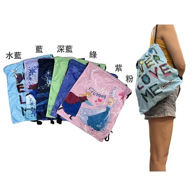 冰雪奇緣 束口後背包簡易好收納可放A4資料夾防水尼龍布材質隨身包 歷史價格詳細信息