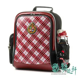 【UnMe】英式學院風人體工學後背書包/紅格 歷史價格詳細信息