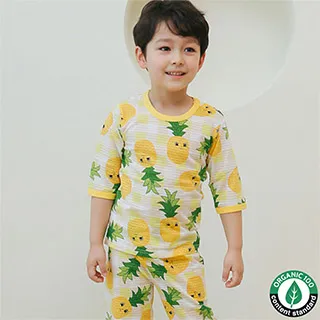 【Puco】正韓超優質嬰幼兒/兒童七分袖100% 有機純棉家居服/睡衣/家居套裝組_打火英雄(PC21-002) 歷史價格詳細信息
