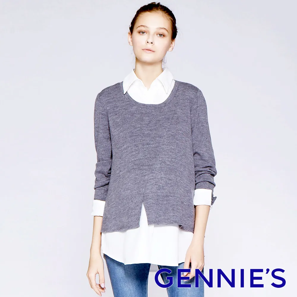 Gennies奇妮 素面連帽休閒孕婦針織背心外套/罩衫-黑/藍(GSY11) 歷史價格詳細信息