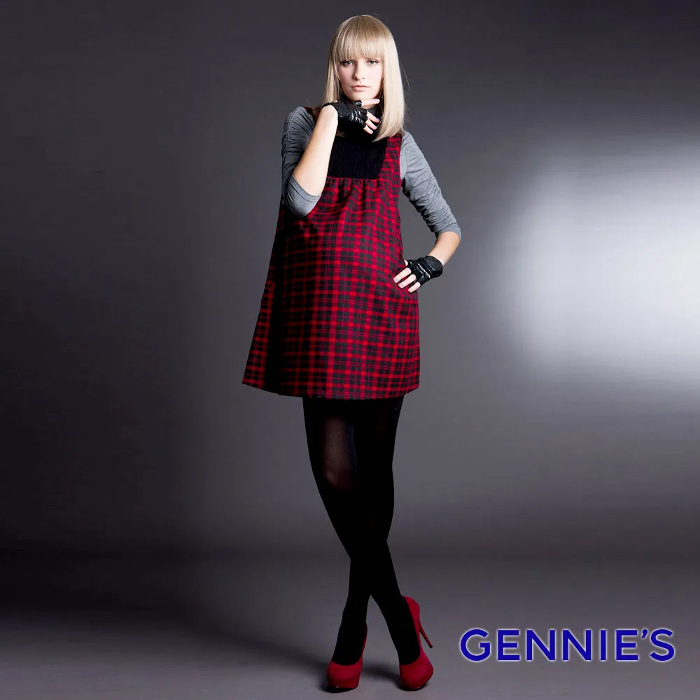 Gennies奇妮 高領橫條紋棉T上衣(灰黑/紅灰G3852) 歷史價格詳細信息