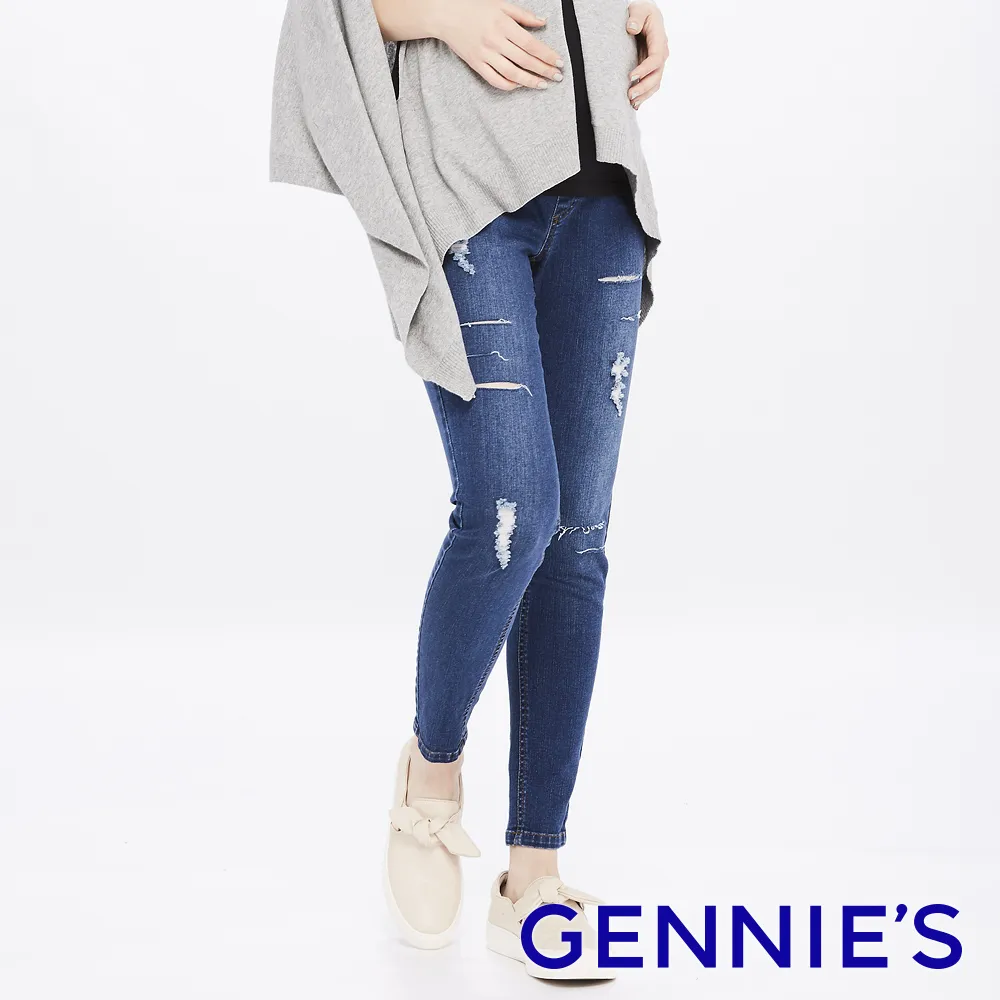 Gennies奇妮 個性刷白雪花牛仔褲(藍T4F74) 歷史價格詳細信息