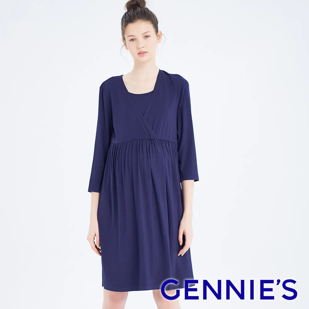 【Gennies 奇妮】交叉V領居家哺乳衣-灰(孕婦裝 月子服 居家服 睡衣 哺乳洋裝 七分袖 下拉哺乳) 歷史價格詳細信息