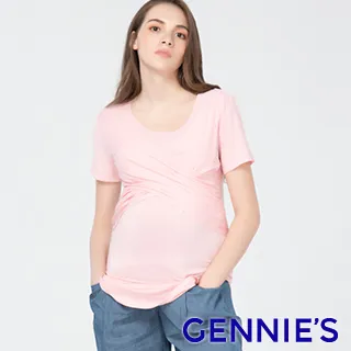 【Gennies 奇妮】顯瘦交叉簡約造型哺乳上衣(黑T3E18) 歷史價格詳細信息