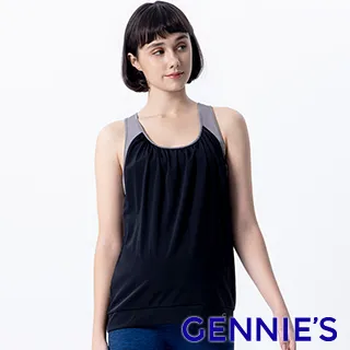 Gennies奇妮-Light假兩件美背孕婦運動背心-黑(T3L13) 歷史價格詳細信息