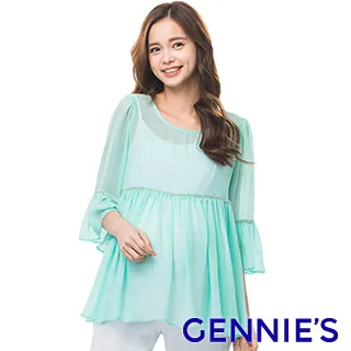 Gennies奇妮 荷葉純色孕婦洋裝-黑(T1H01) 歷史價格詳細信息