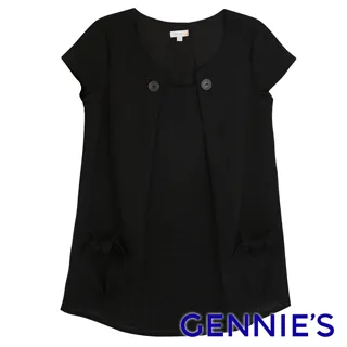 Gennies奇妮 造型領經經典格紋上衣-淺灰格(C3A64) 歷史價格詳細信息