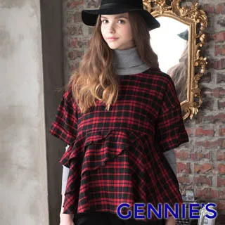 【Gennies 奇妮】格紋拼接羊毛背心洋裝(紅/黑G2421) 歷史價格詳細信息
