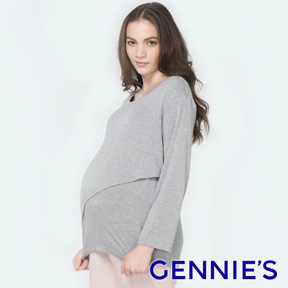 Gennies奇妮 不對稱雪紡孕婦上衣(丈青T3J01) 歷史價格詳細信息
