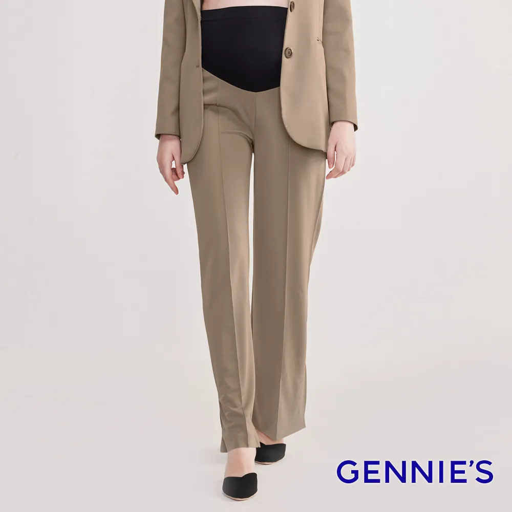Gennies奇妮 親膚直筒休閒孕婦褲(條紋粉TPA46) 歷史價格詳細信息