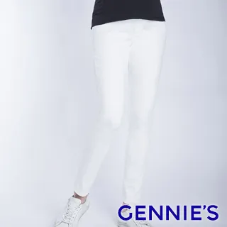 【Gennies 奇妮】顯瘦修身牛仔褲-藍(孕婦褲 長褲 筆管 窄管 後雙口袋 一體成型 無痕褲頭) 歷史價格詳細信息