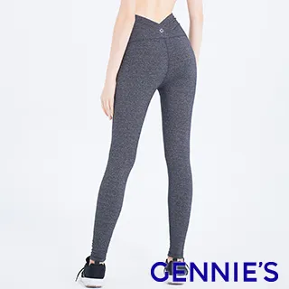 【Gennies 奇妮】SLIM交叉後V長褲-灰(孕婦褲 運動褲 彈力褲 前高腰 後低腰) 歷史價格詳細信息